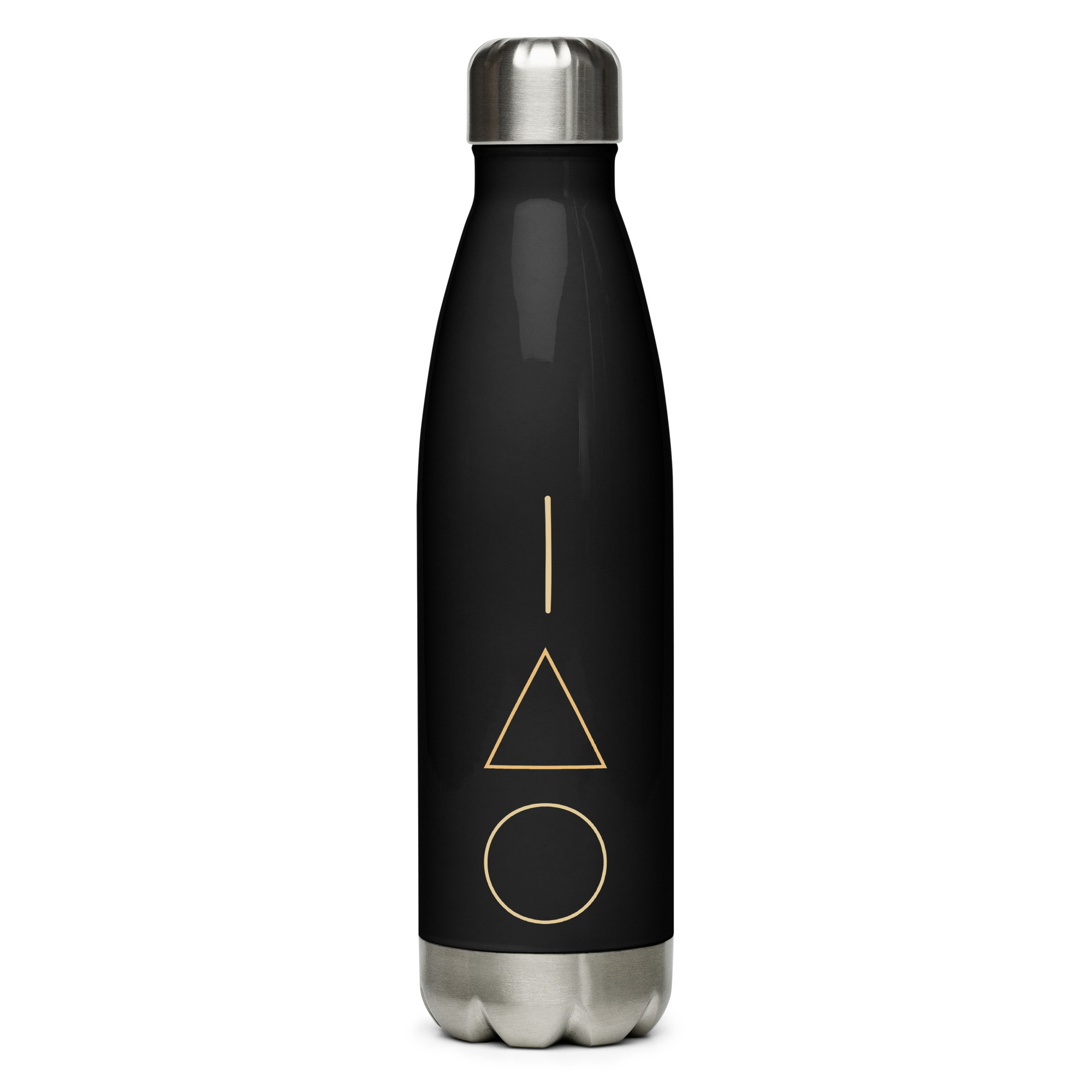 Black or White Stainless Steel Water Bottle – Deathly Hallows Symbol (Triangle, Circle & Horizontal Line) | 17 oz Vacuum Insulated Harry Potter Flask | Leak-Proof, Hot & Cold Bottle