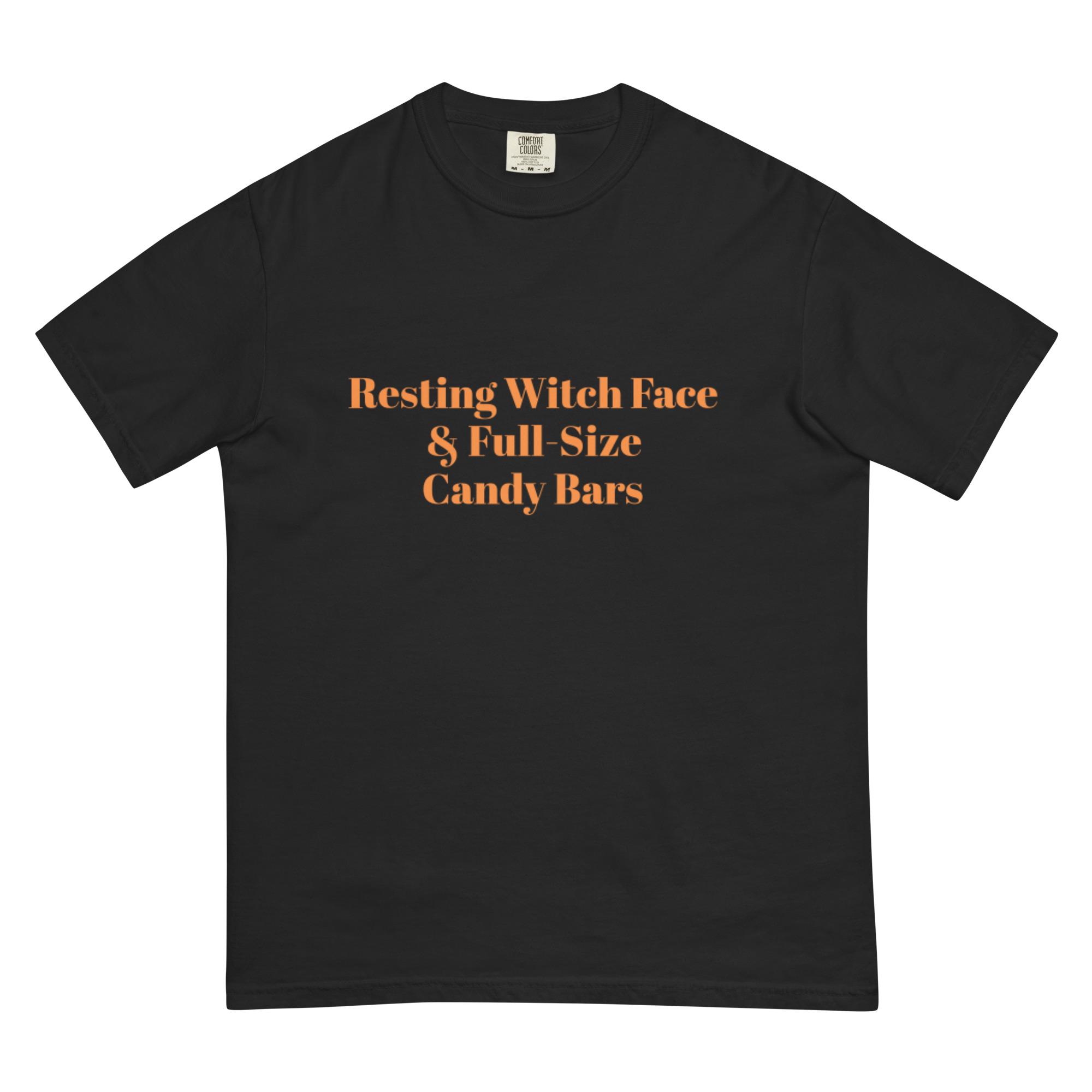 Resting Witch Phase and Full-Sized Candy Bars T-Shirt – Unisex Garment-Dyed Heavyweight Halloween Tee